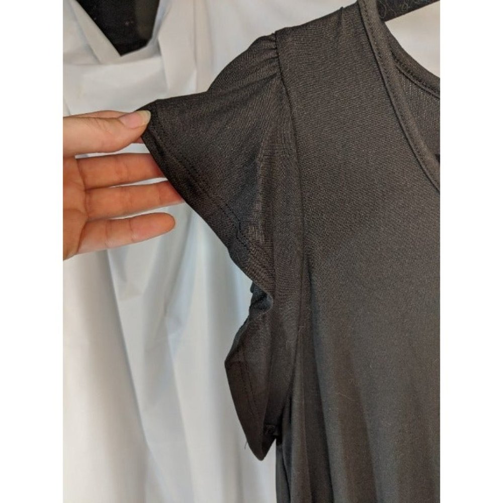 NWT Ninexis Medium Black Ruffled Sleeve Romper - Picture 7 of 10